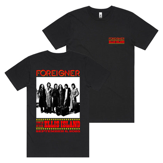 Foreigner: Live At Ellis Island - Black T-Shirt