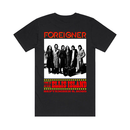 Foreigner: Live At Ellis Island - Black T-Shirt